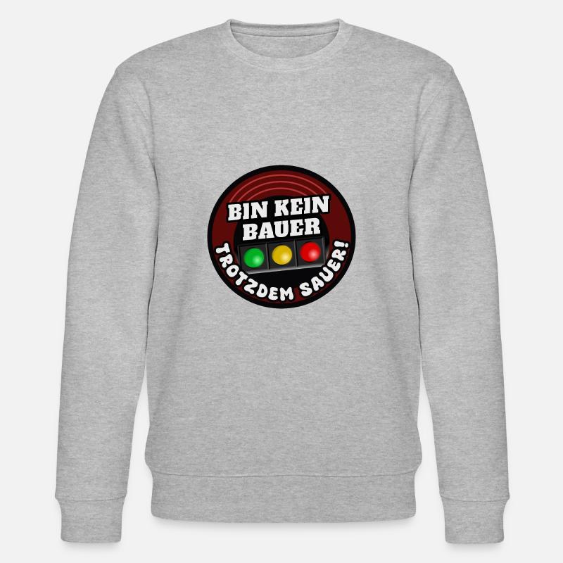 Bin kein Bauer trotzdem Sauer ! - Stanley/Stella Unisex Bio-Sweatshirt CHANGER  - Grau meliert