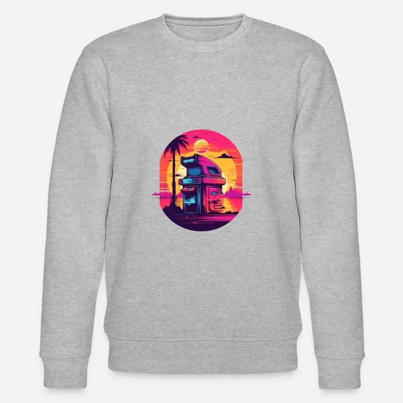 Game Over Arcade-Stil Retro Konsolen-Controller - Stanley/Stella Unisex Bio-Sweatshirt CHANGER  - Grau meliert
