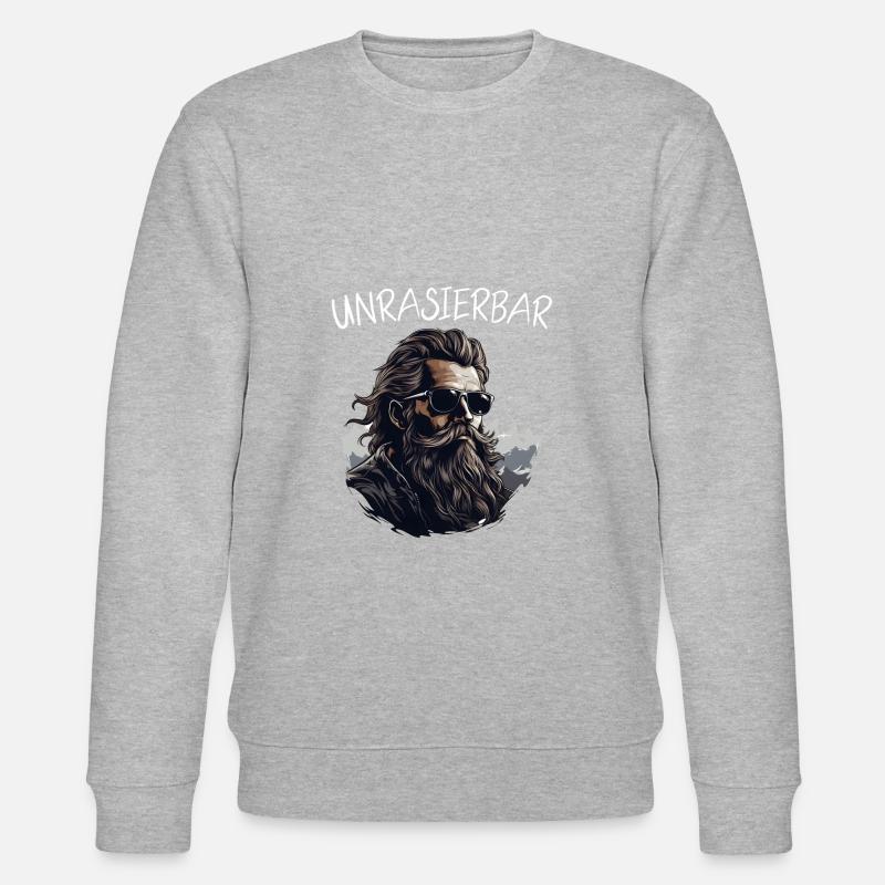 Wikinger Bartträger Lustiger Bart Spruch - Stanley/Stella Unisex Bio-Sweatshirt CHANGER  - Grau meliert