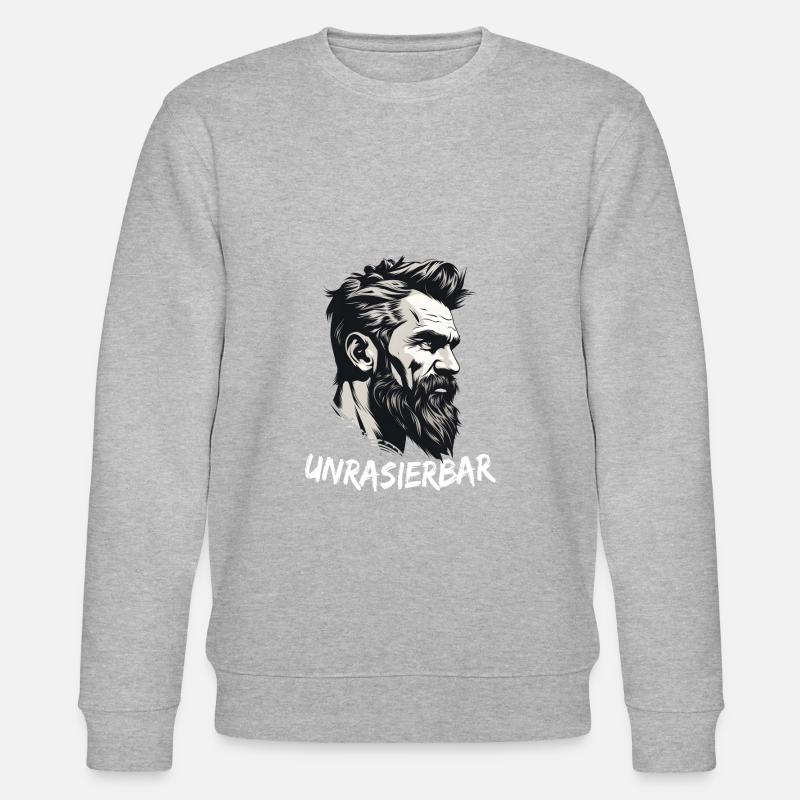 Wikinger Bartträger Lustiger Bart Spruch - Stanley/Stella Unisex Bio-Sweatshirt CHANGER - Grau meliert
