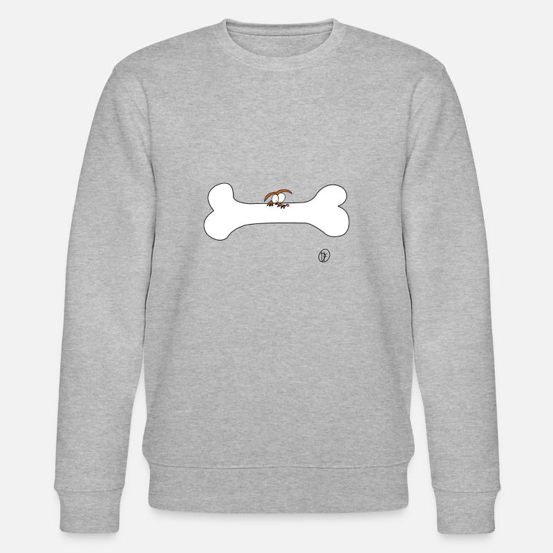 Hund mit Knochen - Stanley/Stella Unisex Bio-Sweatshirt CHANGER  - Grau meliert