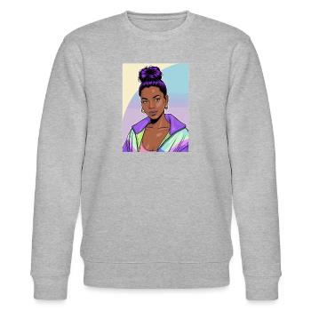 Anime Woman - Stanley/Stella CHANGER Unisex Organic Sweatshirt - heather grey - Front - Nik (191cm) & Marisol (170cm)