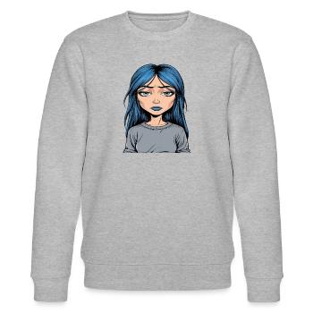 Anime Woman - Stanley/Stella CHANGER Unisex Organic Sweatshirt - heather grey - Front - Nik (191cm) & Marisol (170cm)