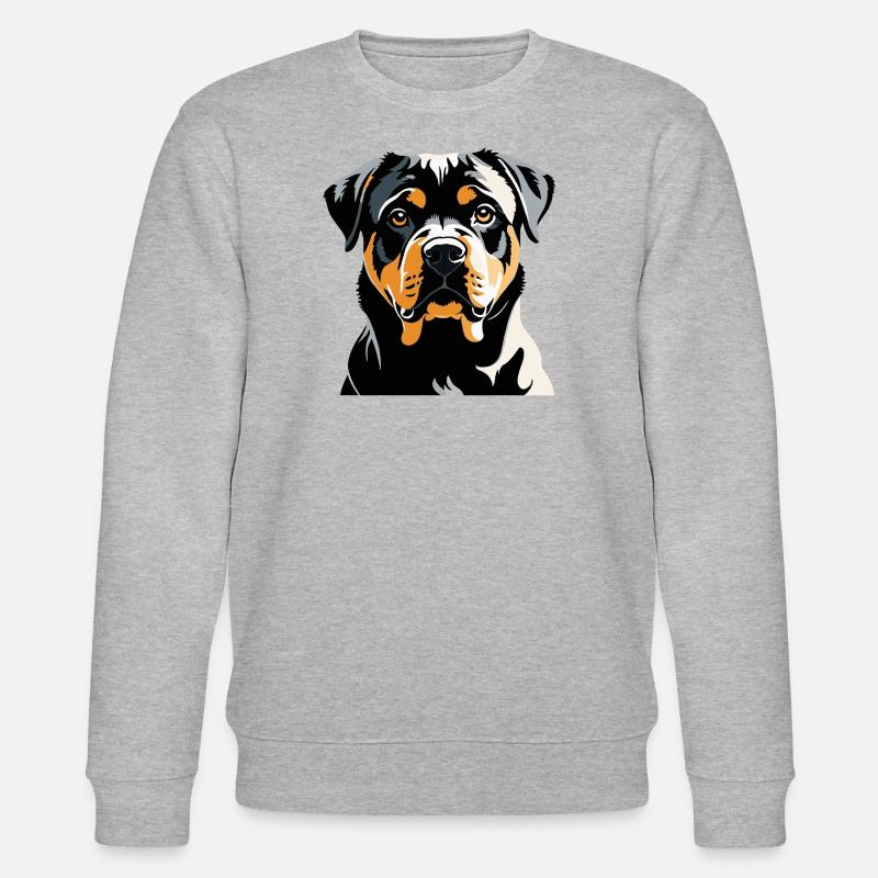 Rottweiler - Pet Dog Sticker - Stanley/Stella CHANGER Unisex Organic Sweatshirt - heather grey