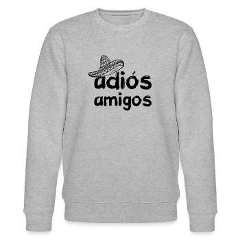 adiós amigos black - Stanley/Stella CHANGER Unisex Organic Sweatshirt - heather grey - Front - Nik (191cm) & Marisol (170cm)