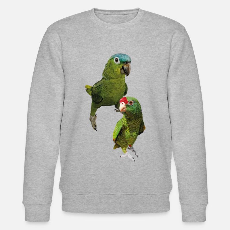 Amazon parrots - Stanley/Stella CHANGER Unisex Organic Sweatshirt - heather grey