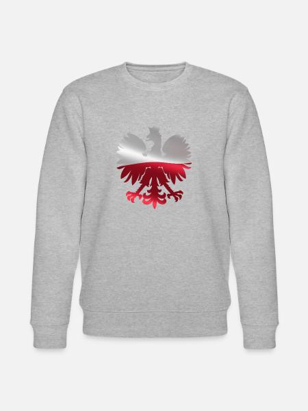 Polish eagle | Poland Polska flag gift - Stanley/Stella CHANGER Unisex Organic Sweatshirt - heather grey