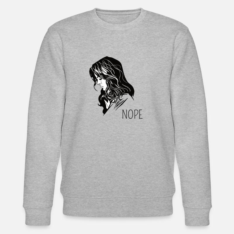 nope girl - Stanley/Stella Unisex Bio-Sweatshirt CHANGER  - Grau meliert