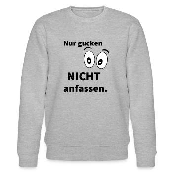 Nur gucken - Stanley/Stella Unisex Bio-Sweatshirt CHANGER  - Grau meliert - Vorne - Nik (191cm) & Marisol (170cm)