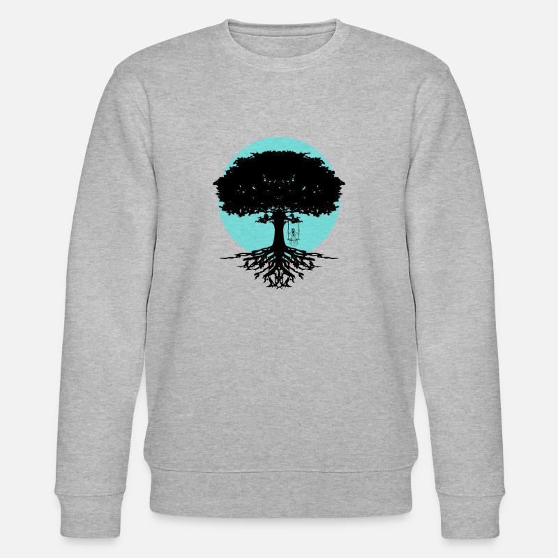 Mädchen Schaukelt am Baum - Stanley/Stella Unisex Bio-Sweatshirt CHANGER  - Grau meliert