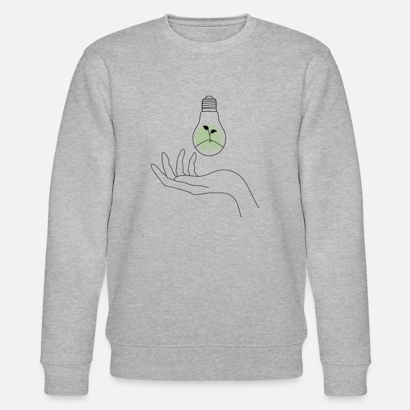 Hand Blume Glühbirne Wunder - Stanley/Stella Unisex Bio-Sweatshirt CHANGER  - Grau meliert