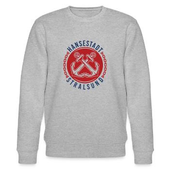 Hansestadt Stralsund - Stanley/Stella Unisex Bio-Sweatshirt CHANGER  - Grau meliert - Vorne - Nik (191cm) & Marisol (170cm)