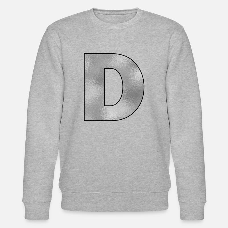Buchstabe D Silber - Stanley/Stella Unisex Bio-Sweatshirt CHANGER  - Grau meliert