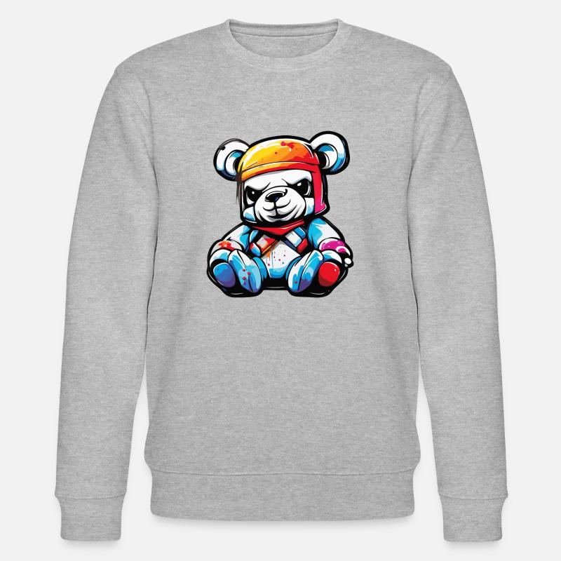 Teddybär / Kuscheltier / Stofftier / Geschenkidee - Stanley/Stella Unisex Bio-Sweatshirt CHANGER  - Grau meliert
