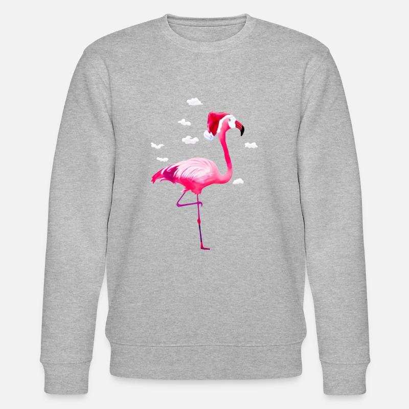 Weihnachtsflamingo - Stanley/Stella Unisex Bio-Sweatshirt CHANGER  - Grau meliert