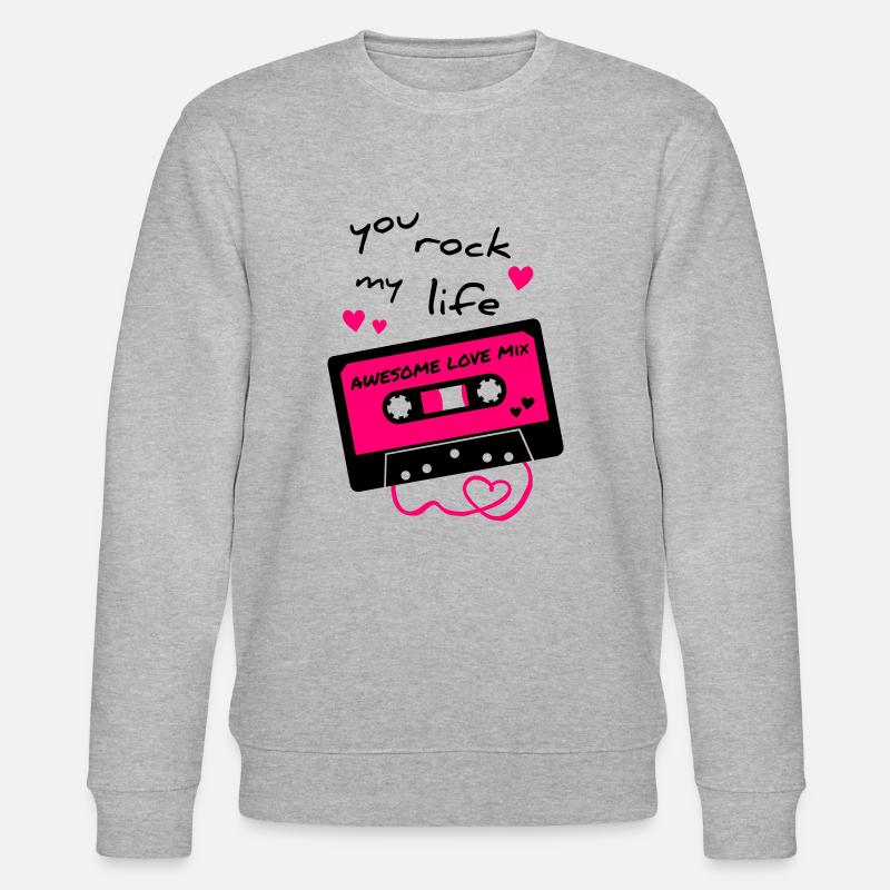 love mix tape - Stanley/Stella Unisex Bio-Sweatshirt CHANGER  - Grau meliert