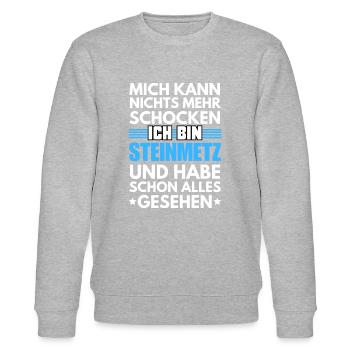 Nicht schockbarer Steinmetz - Stanley/Stella Unisex Bio-Sweatshirt CHANGER  - Grau meliert - Vorne - Nik (191cm) & Marisol (170cm)