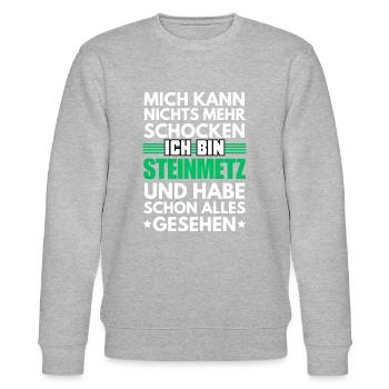Nicht schockbarer Steinmetz - Stanley/Stella Unisex Bio-Sweatshirt CHANGER  - Grau meliert - Vorne - Nik (191cm) & Marisol (170cm)
