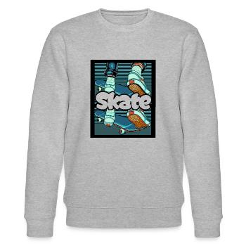 skate - Stanley/Stella Unisex Bio-Sweatshirt CHANGER  - Grau meliert - Vorne - Nik (191cm) & Marisol (170cm)