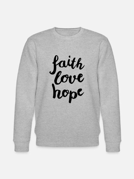 faith love hope - Stanley/Stella CHANGER Unisex Organic Sweatshirt - heather grey