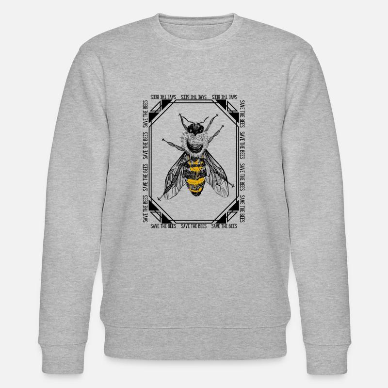 save the bees - Stanley/Stella Unisex Bio-Sweatshirt CHANGER  - Grau meliert