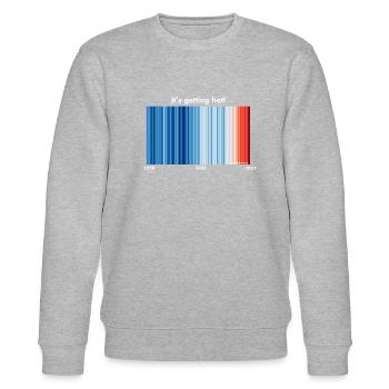 Warming Stripes World (white) - Stanley/Stella Unisex Bio-Sweatshirt CHANGER  - Grau meliert - Vorne - Nik (191cm) & Marisol (170cm)