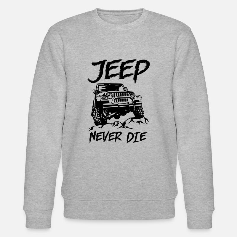 Jeep Never Die - Stanley/Stella Unisex Bio-Sweatshirt CHANGER  - Grau meliert