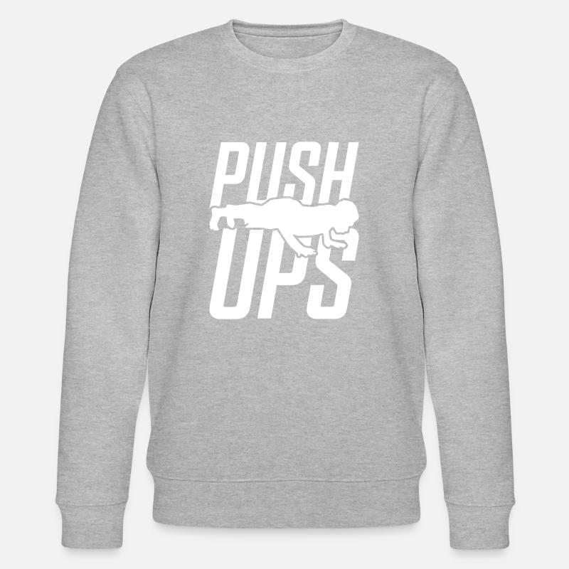 push ups push-ups gym - Stanley/Stella CHANGER Unisex Organic Sweatshirt - heather grey