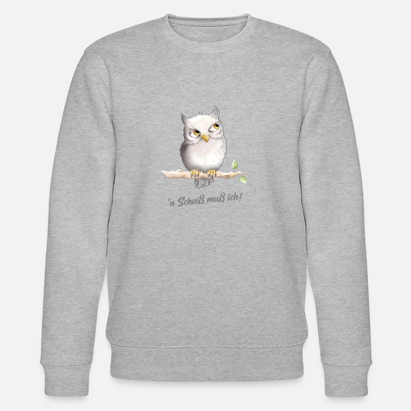 Eule - 'n Scheiß muss ich! - Stanley/Stella Unisex Bio-Sweatshirt CHANGER  - Grau meliert