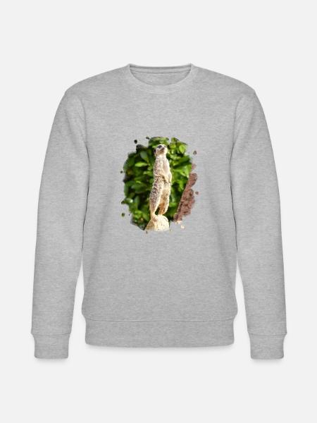 Ein Erdmännchen passt auf. - Stanley/Stella Unisex Bio-Sweatshirt CHANGER  - Grau meliert