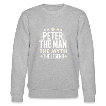 Peter - Stanley/Stella Unisex Bio-Sweatshirt CHANGER  - Grau meliert - Vorne - Nik (191cm) & Marisol (170cm)