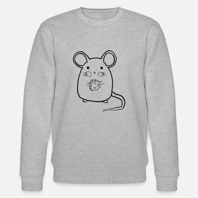 Maus mit Käse - Stanley/Stella Unisex Bio-Sweatshirt CHANGER  - Grau meliert