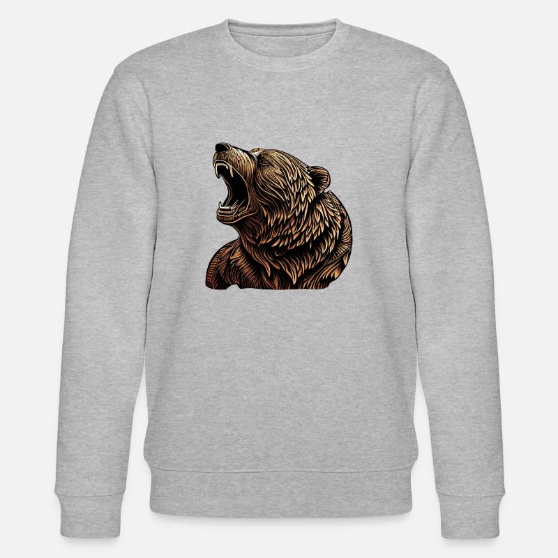 brüllender Bär - Stanley/Stella Unisex Bio-Sweatshirt CHANGER  - Grau meliert