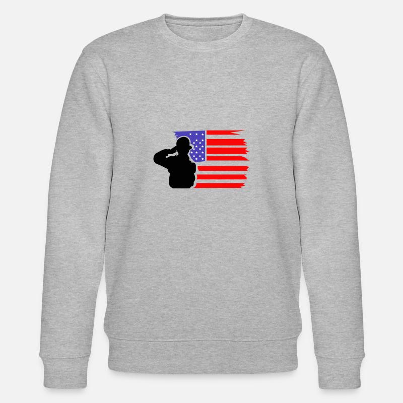 US Army Flagge | Soldat - Stanley/Stella Unisex Bio-Sweatshirt CHANGER  - Grau meliert