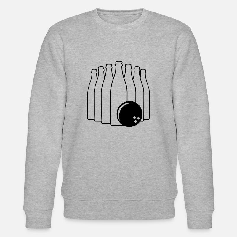 Bier Bowling mit Bowlingkugel - Stanley/Stella Unisex Bio-Sweatshirt CHANGER  - Grau meliert