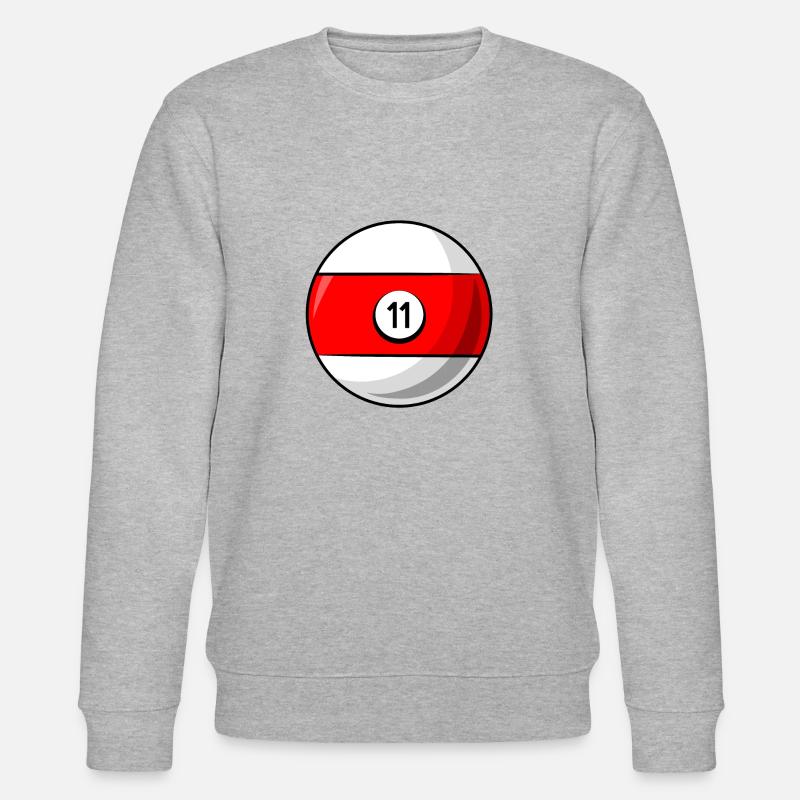 Billardkugel 11 rot Billard elf - Stanley/Stella Unisex Bio-Sweatshirt CHANGER  - Grau meliert