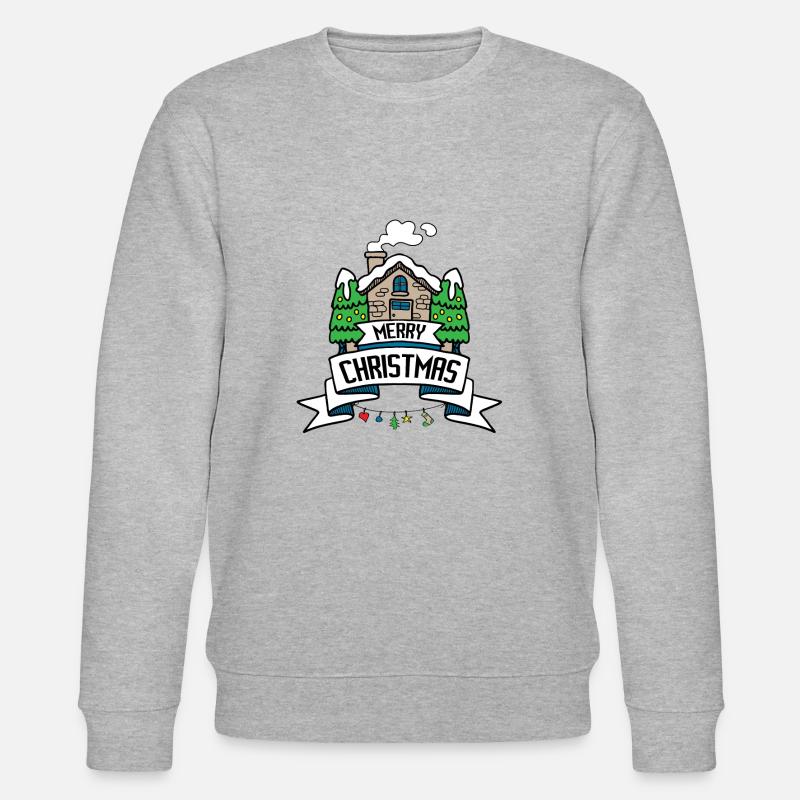 Frohe Weihnachten Geschenkidee - Stanley/Stella Unisex Bio-Sweatshirt CHANGER  - Grau meliert