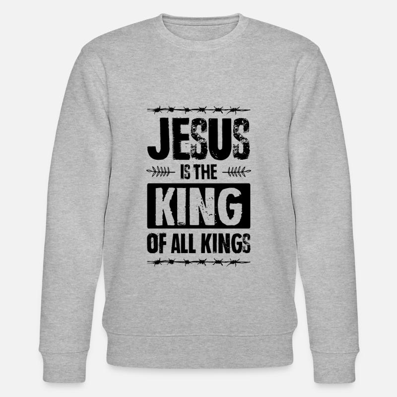 Jesus is King - Stanley/Stella Unisex Bio-Sweatshirt CHANGER  - Grau meliert