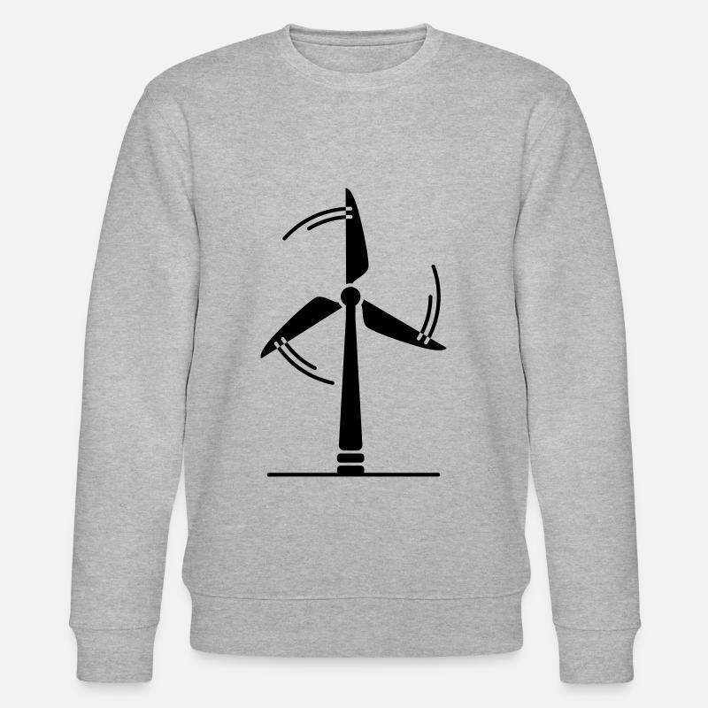 Windrad Silhouette - Stanley/Stella Unisex Bio-Sweatshirt CHANGER  - Grau meliert