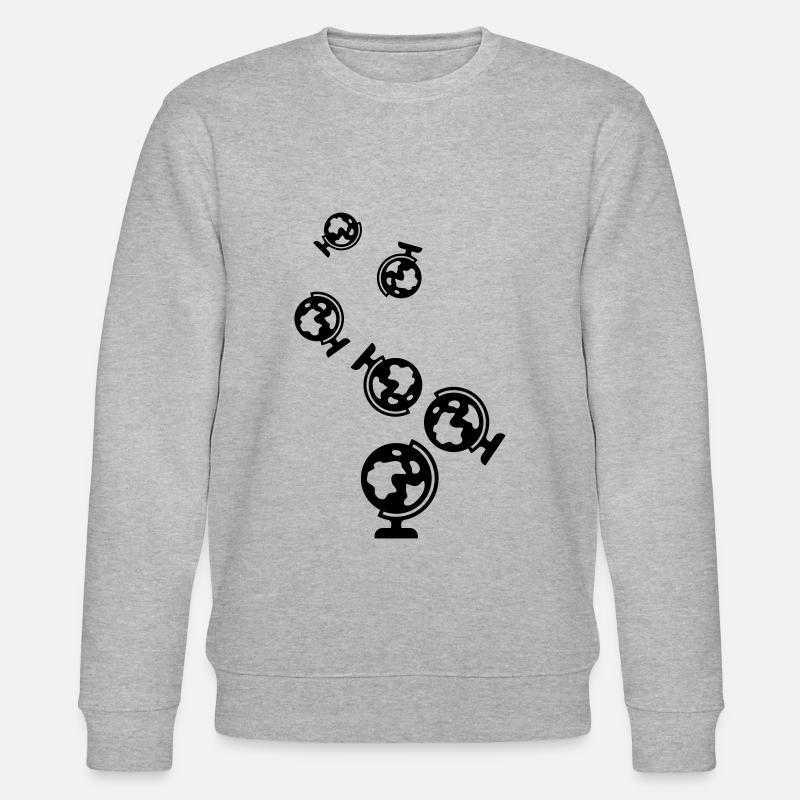 Globe icon icon - Stanley/Stella CHANGER Unisex Organic Sweatshirt - heather grey