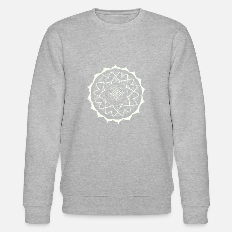 Mandala 16 blanc - Sweat bio CHANGER Stanley/Stella Unisexe - gris chiné