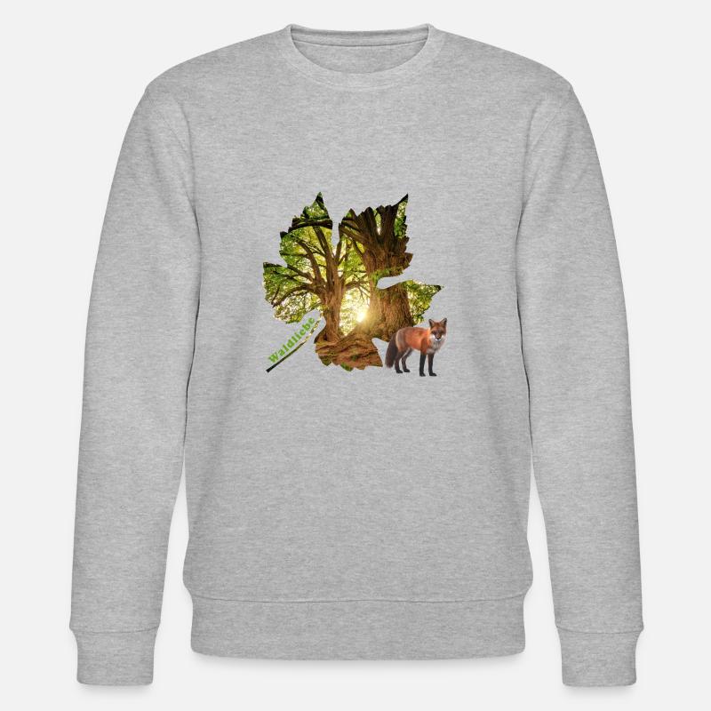 Forêt 48 avec renard - Sweat bio CHANGER Stanley/Stella Unisexe - gris chiné
