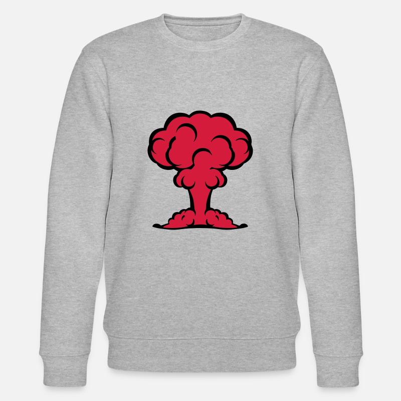 atomic nuclear mushroom bomb explosion - Stanley/Stella CHANGER Unisex Organic Sweatshirt - heather grey