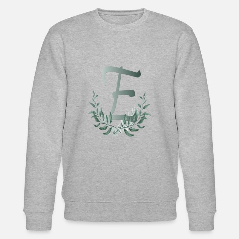 Lettre E avec des plantes - Sweat bio CHANGER Stanley/Stella Unisexe - gris chiné