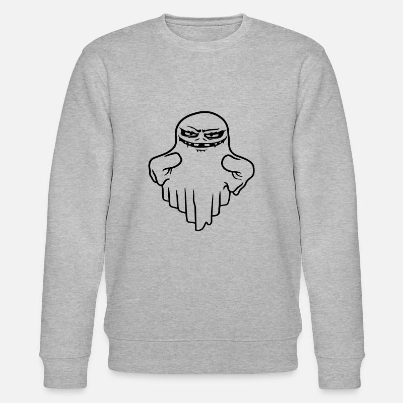 Schwebender Monster Geist Comic - Stanley/Stella Unisex Bio-Sweatshirt CHANGER  - Grau meliert