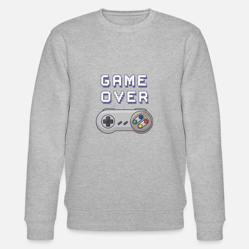 Game Over manette retro gaming - Sweat bio CHANGER Stanley/Stella Unisexe - gris chiné