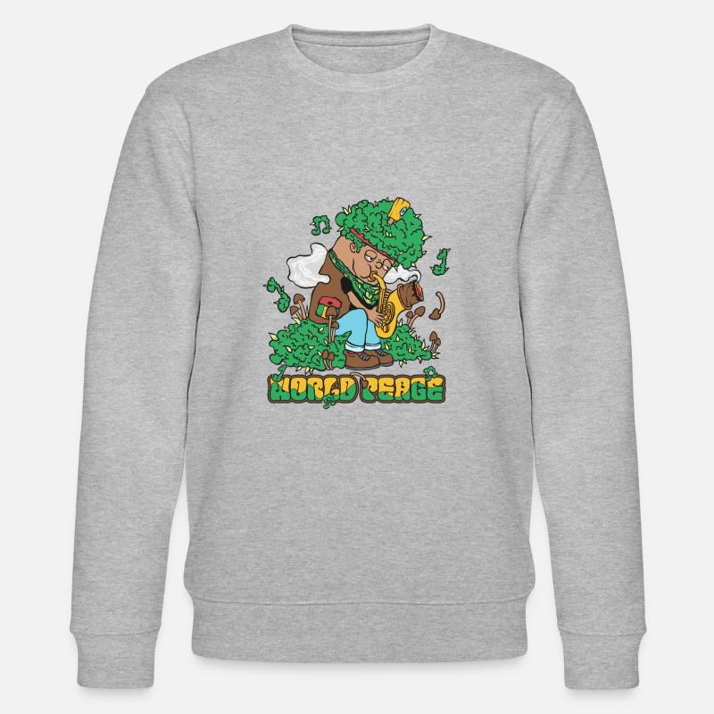 420 Weltfriedens-Saxophon - Stanley/Stella Unisex Bio-Sweatshirt CHANGER  - Grau meliert