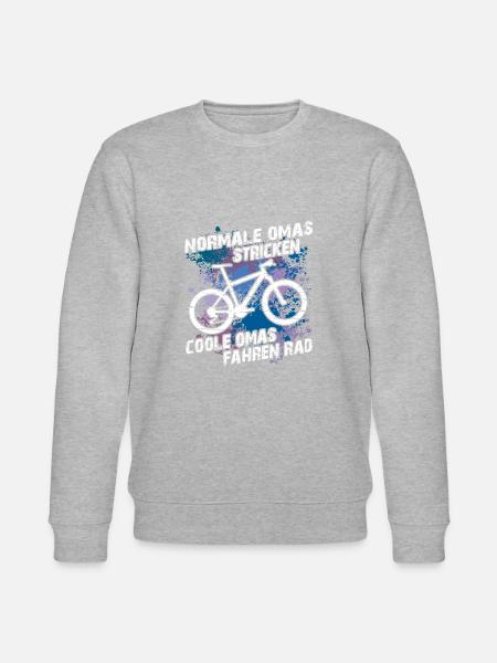 Coole Oma fährt Fahrrad lustiger Omaspruch - Stanley/Stella Unisex Bio-Sweatshirt CHANGER - Grau meliert