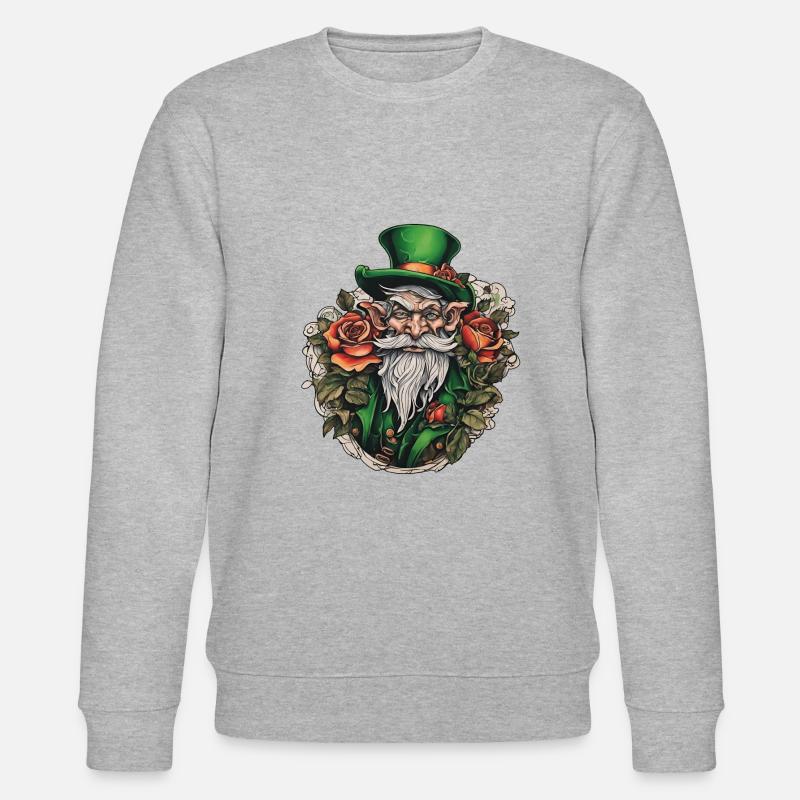 Leprechaun / Leprechaun / Vert / Gingembre / Irlande - Sweat bio CHANGER Stanley/Stella Unisexe - gris chiné