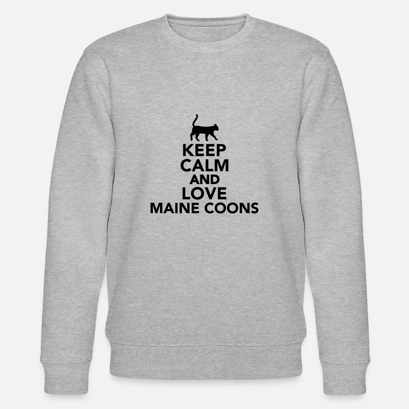 Maine Coon Katze - Stanley/Stella Unisex Bio-Sweatshirt CHANGER  - Grau meliert